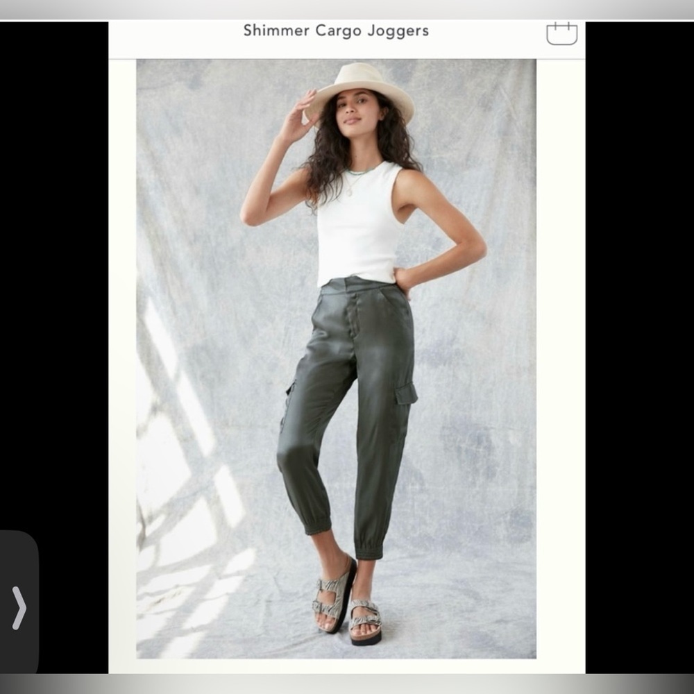 Anthropologie shimmer cargo pants